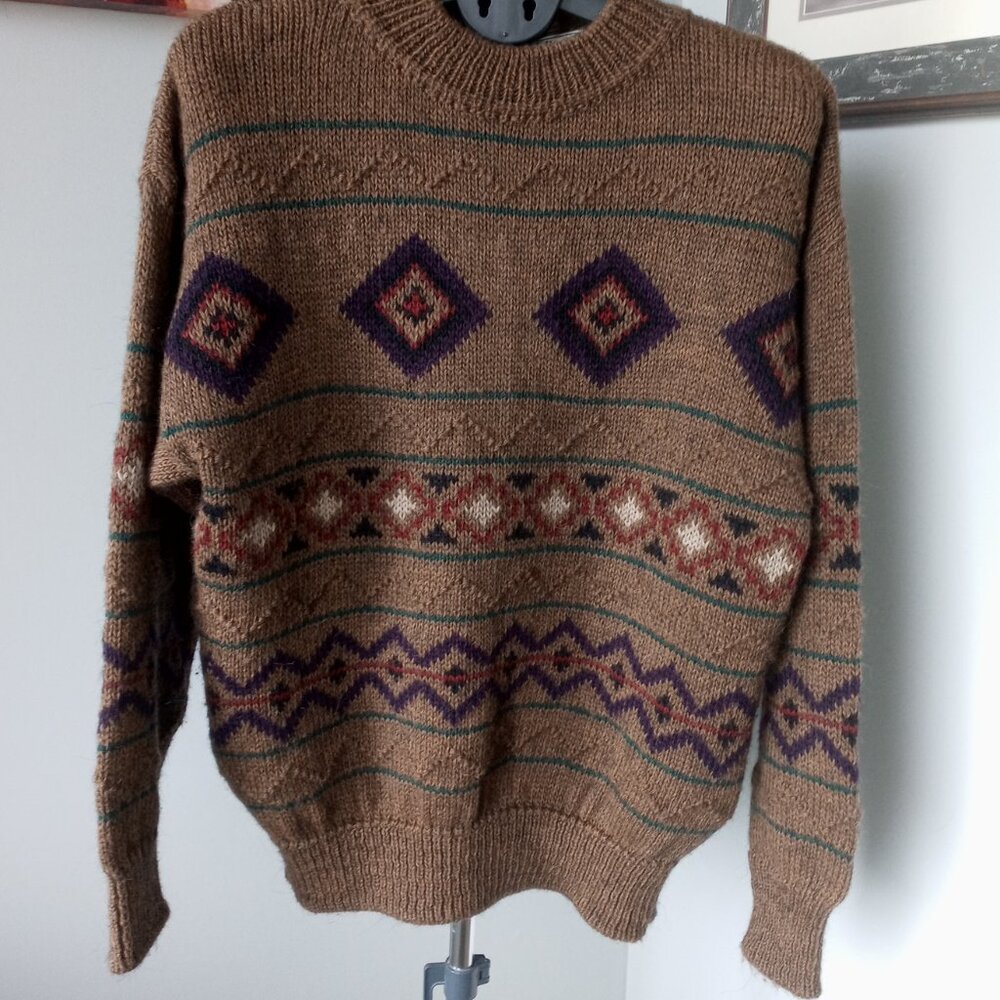 Vtg1990s Timberland Weathergear made in Italy Geometric wool sweater size medium